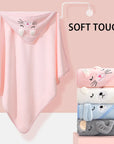Square Polyester Cotton Baby Bath Towel for Newborns 0-12 Months - Soft & Absorbent FW01 by Baby Lamby at brixbailey.com