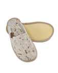 Natural Felt Slippers Beige with Dots