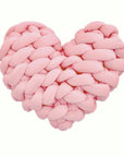 Chunky Heart Shaped Knot Throw Pillow - 100% Cotton Cushion for Sofa, Office & Home Decor - Nordic Style Solid Color Gift by Baby Lamby at brixbailey.com