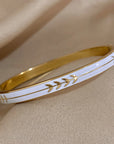 White Enamel Arrow Bracelet - Gold or Silver