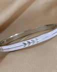 White Enamel Arrow Bracelet - Gold or Silver