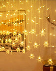 Christmas Snowflake LED String Curtain Lights