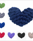 Chunky Heart Shaped Knot Throw Pillow - 100% Cotton Sofa & Office Cushion - Nordic Style Home Decor Gift for Girls by Baby Lamby at brixbailey.com