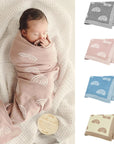 Cute Multi-use Knitted Swaddle Blanket - Soft Polyester Receiving Blanket 90x70cm by Baby Lamby at brixbailey.com