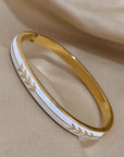 White Enamel Arrow Bracelet - Gold or Silver