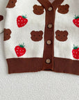 COZY Bear & Strawberry Cardigan