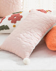 Eco-Friendly Jacquard Embroidered Pillowcase - 100% Polyester, Modern Patchwork Design for Home & Hotel by Baby Lamby at brixbailey.com