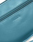 SADDLER SCARLETT Leather Zip Top Mini Clutch - Phone Holder with Detachable Wrist Strap - RFID Protected