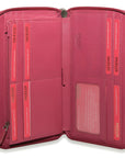 SADDLER SOPHIA Leather Zip Around Purse - 15 Card slots, Mobile Phone Pocket, Detachable Wrist Strap- RFID Protected
