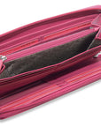 SADDLER SOPHIA Leather Zip Around Purse - 15 Card slots, Mobile Phone Pocket, Detachable Wrist Strap- RFID Protected