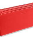 SADDLER GABRIELLA Leather Double Zip Around Purse - 8 Card Slots, Phone Pocket, and Coin Purse - RFID Protected