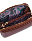 SADDLER "Annabelle" 2 Section RFID Real Leather Zip Top Coin Purse (Gift Boxed)