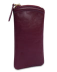 SADDLER "Mabel" Zip Top Real Leather Glasses Case with Card Holder (Gift Boxed)