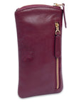 SADDLER "Mabel" Zip Top Real Leather Glasses Case with Card Holder (Gift Boxed)