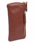 SADDLER "Mabel" Zip Top Real Leather Glasses Case with Card Holder (Gift Boxed)