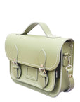 Leather Midi Satchel - Sage Green