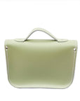 Leather Midi Satchel - Sage Green