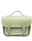 Leather Midi Satchel - Sage Green