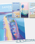 Sandbanks Vintage Seaside Travel Poster Print