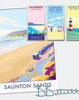 Saunton Sands Vintage Seaside Print