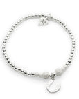 Sterling Silver Stacking Bracelet with Lucky Horseshoe Charm