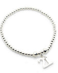 Sterling Silver Stacking Bracelet with 21st Birthday Charm