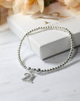 Sterling Silver Stacking Bracelet with 21st Birthday Charm
