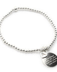 Sterling Silver True Friend Beaded Heart Charm Friendship Bracelet