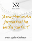 Sterling Silver True Friend Beaded Heart Charm Friendship Bracelet