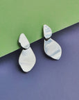Pebble Link Studs Silver