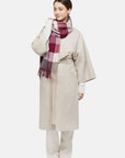 Natural Baby Alpaca Wool Midi Exclusive Check Scarf for Women
