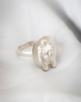 Sekhmet Fire Necklace Ring - Silver
