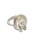 Sekhmet Fire Necklace Ring in Silver