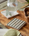 Green Stripe Single Stone Coaster