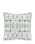 Premium indoor outdoor Alyssa sage green and cream cushion, hand-dyed with piping, feather pad included by Ella James at brixbailey.com