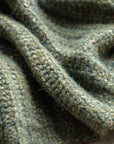 Luxury premium heavyweight melange wool knit throw, stylish autumnal khaki blanket for cozy interiors by Ella James at brixbailey.com