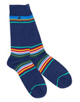 Royal Blue Multi Stripe Bamboo Socks