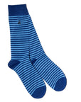 Sky Blue Narrow Striped Bamboo Socks