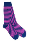 Rich Pink Narrow Striped Bamboo Socks