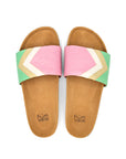 Premium vegan sandals in strawberry pink, white, nude, mint, with ergonomic footbed, non-slip sole, eco-friendly European fair fashion by Fünve at brixbailey.com
