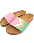 Premium vegan strawberry pink sandals with ergonomic footbed, slip-resistant sole, fair fashion from Europe by Fünve at brixbailey.com