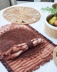 Tie Dye Cotton Napkin - Brown (Set of 4)-1