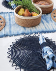 Surya Woven Palm Fiber Placemat - Indigo Blue (Set of 2)-2