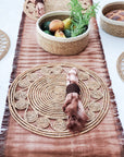 Tie Dye Cotton Table Runner - Brown-1