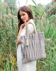 Nadi Jute Tote Bag - Blue-1