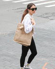 Jute Canvas Gift Bag With Pompom