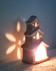Terracotta Tea Light Candle Holder - House-2