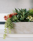 Rectangular Artificial Succulent Arrangement, Natural Planter