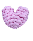 Chunky Heart Shaped Knot Throw Pillow - 100% Cotton Sofa Cushion, Nordic Style Home Decor, Soft Office Cushion, Girls Gift by Baby Lamby at brixbailey.com