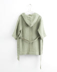 Linen Bathrobe for Kids in Sage Green